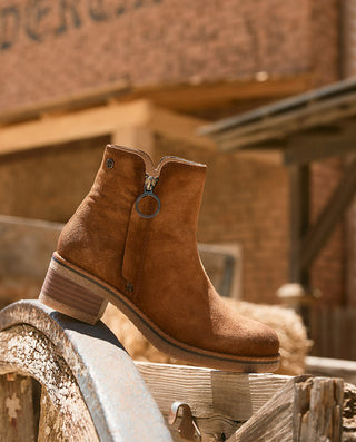 BOTINES DE PIEL CUERO CON CREMALLERA GLEDA