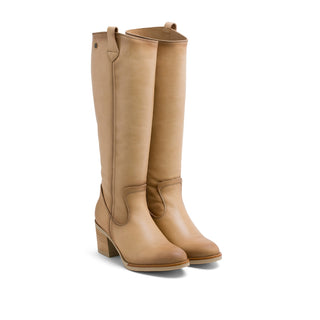 BOTAS DE PIEL CAMEL CON CREMALLERA JEMMA