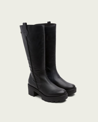 BOTAS DE PIEL CON CREMALLERA NEGRA MAYRA