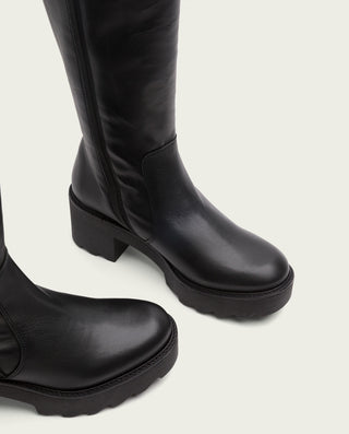 BOTAS DE PIEL CON CREMALLERA NEGRA MAYRA